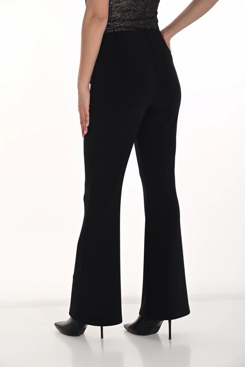 Solid Black Pull-On Wide Leg Pant. Style FL254015