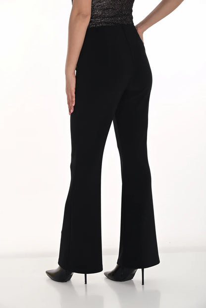 Solid Black Pull-On Wide Leg Pant. Style FL254015