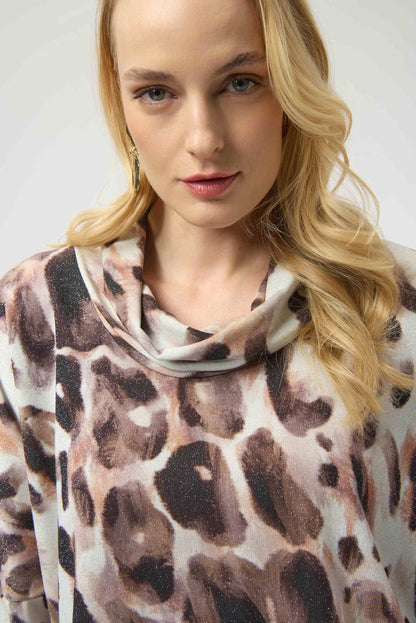 Sweater Knit Animal Print Tunic. Style JR254033