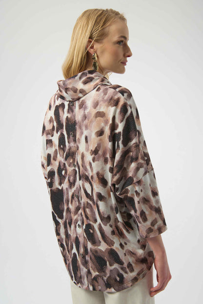 Sweater Knit Animal Print Tunic. Style JR254033