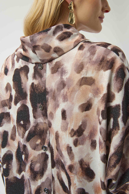 Sweater Knit Animal Print Tunic. Style JR254033