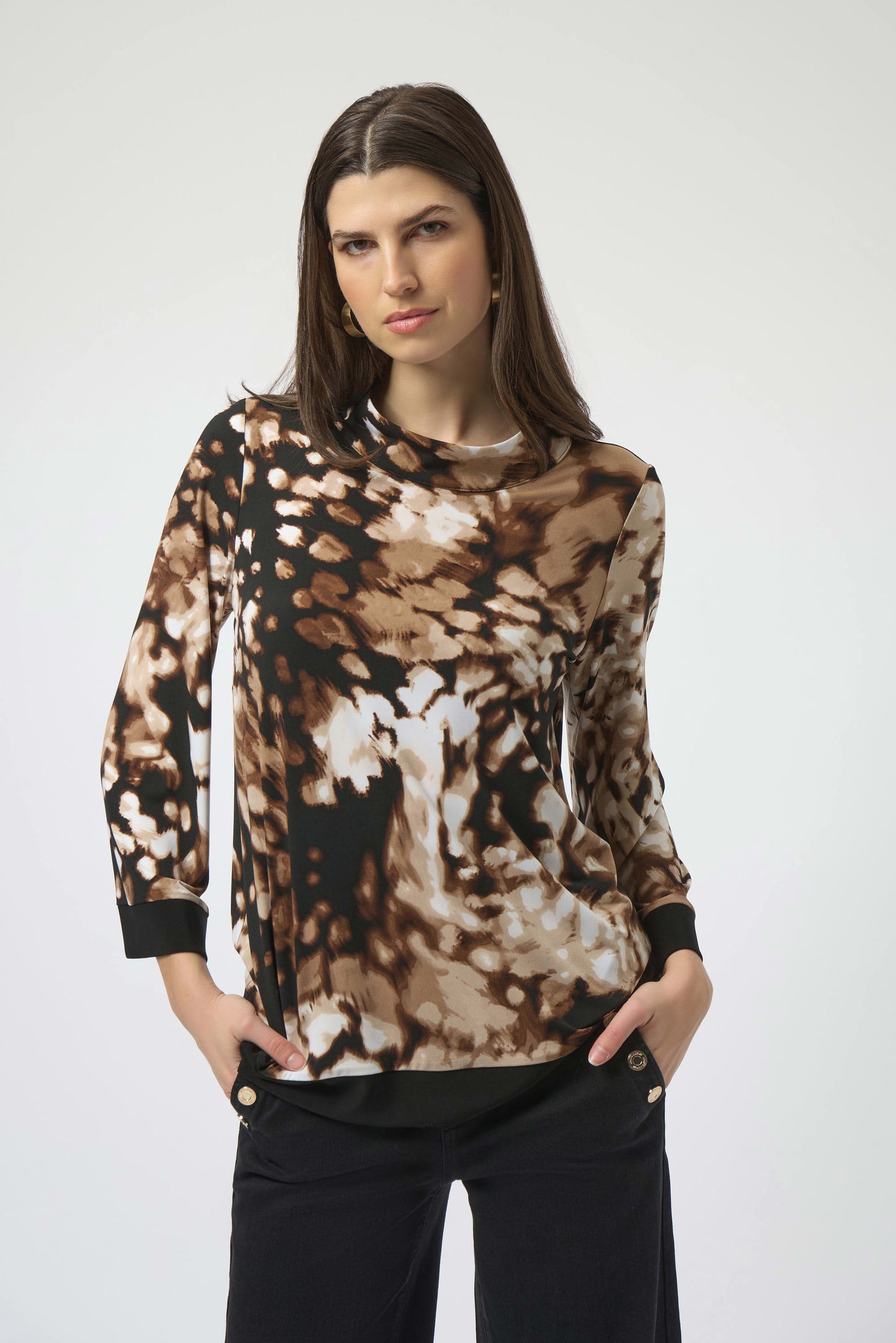 Silky Knit Animal Print Trapeze Tunic. Style JR254065