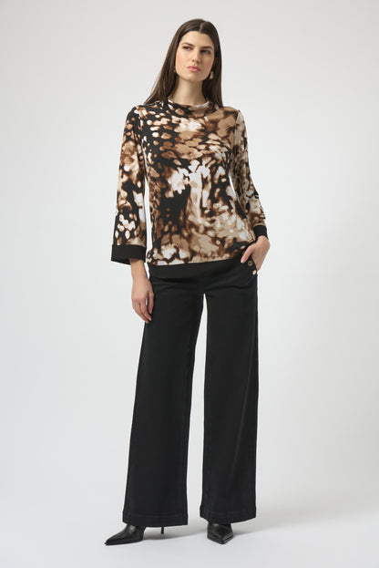 Silky Knit Animal Print Trapeze Tunic. Style JR254065