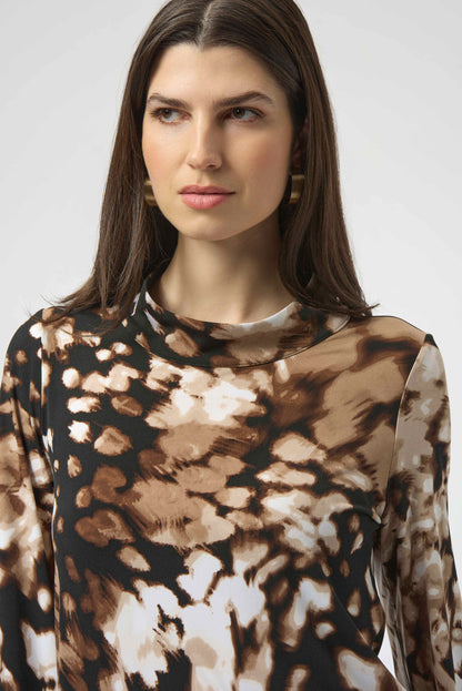 Silky Knit Animal Print Trapeze Tunic. Style JR254065