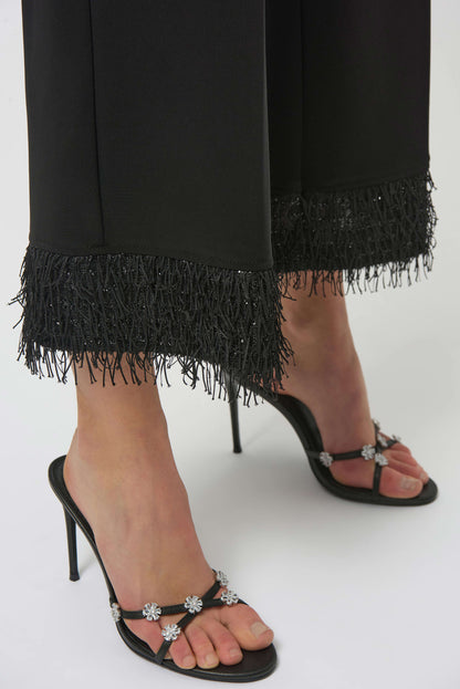 Novelty Fringe Hem Silky Knit Culotte. Style JR254147