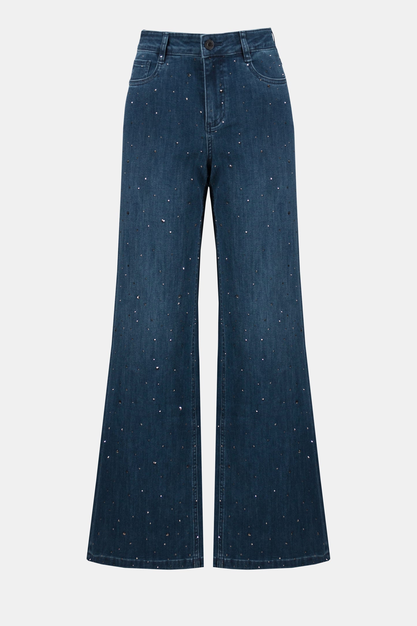 Classic Wide Leg Jeans with Rhinestones. Style JR254921