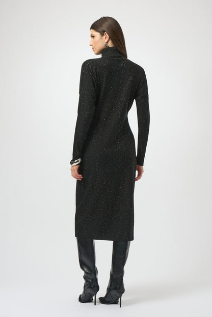 Sequined Sweater Knit Turtleneck Sheath Dress. Style JR254932
