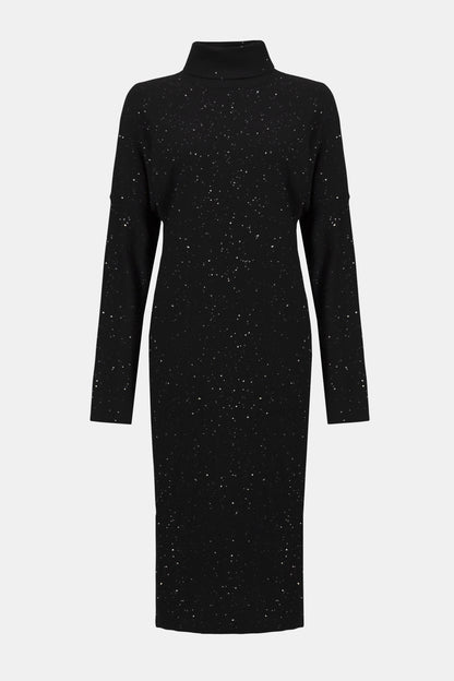 Sequined Sweater Knit Turtleneck Sheath Dress. Style JR254932