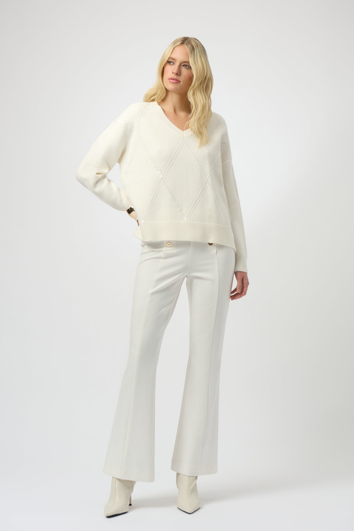 Sequined Knit Pullover Sweater. Style JR254949
