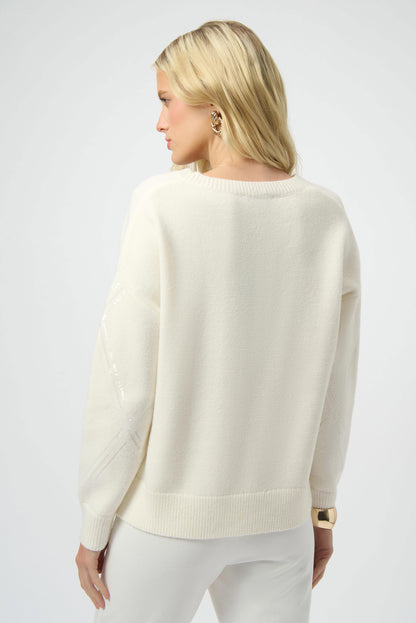 Sequined Knit Pullover Sweater. Style JR254949
