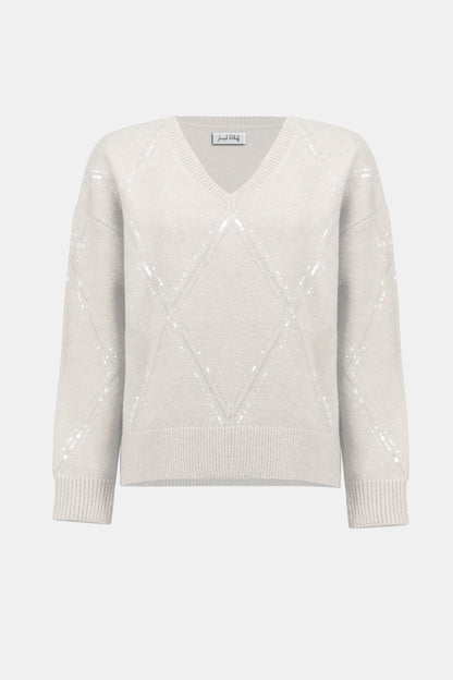 Sequined Knit Pullover Sweater. Style JR254949