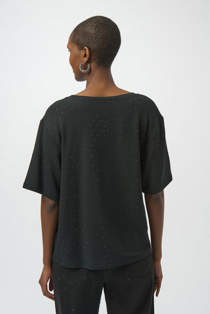 Scoop Neck Rhinestone Top. Style JR254968
