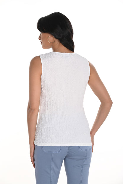 Seersucker Sleeveless Top. Style FL256266