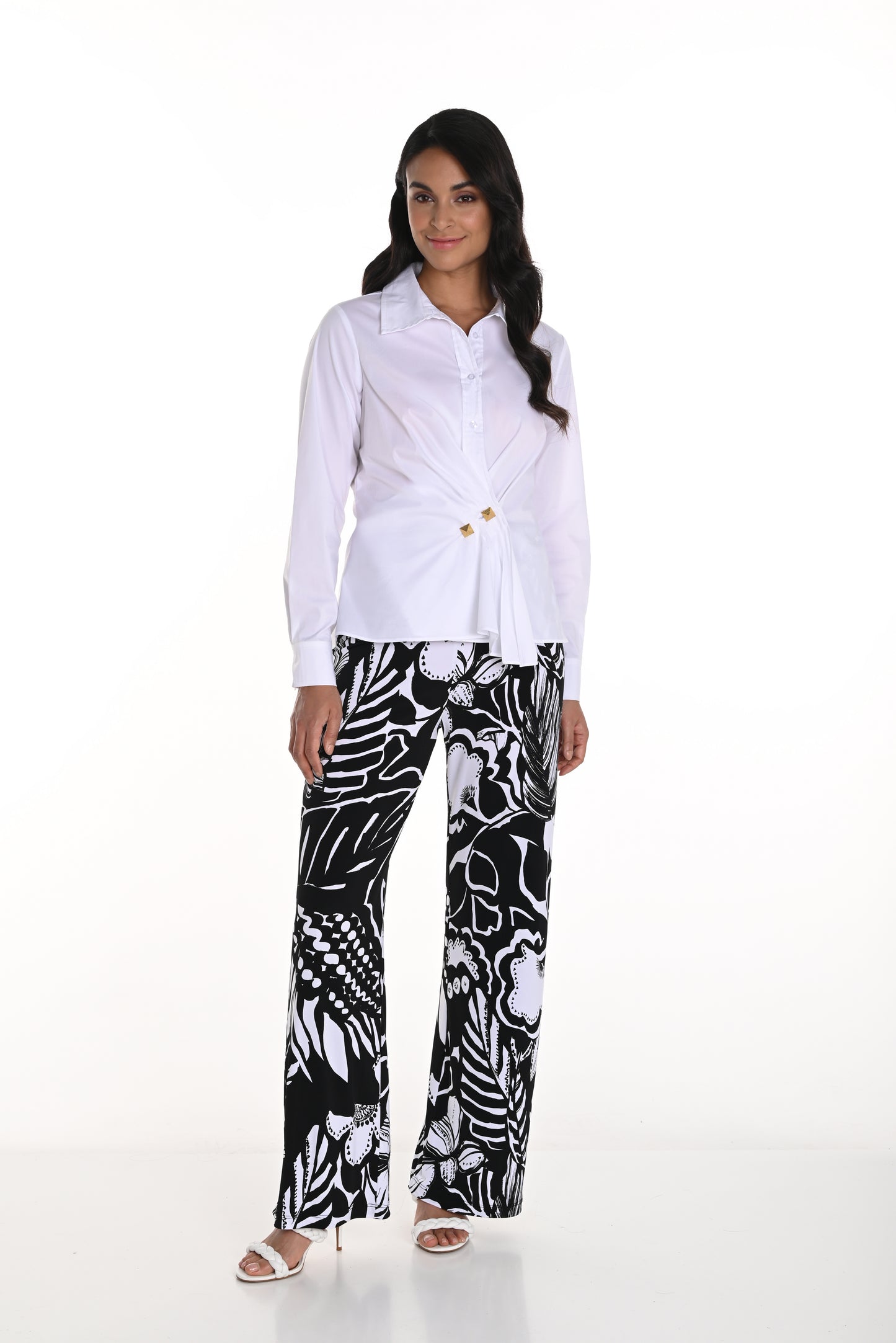 Pull On Printed Wide Leg Pant. Style FL256317