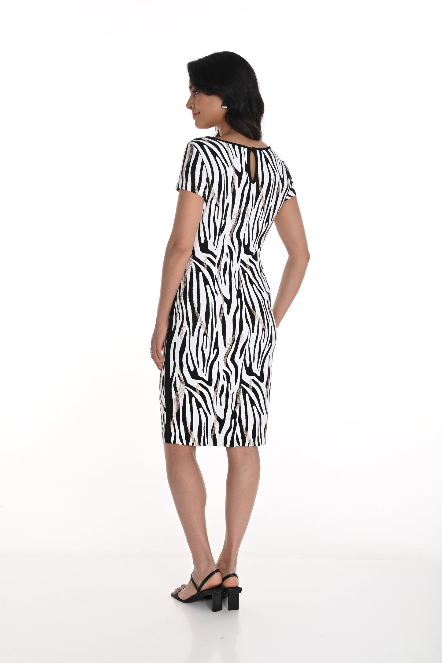 Zebra Print Cap Sleeve Dress. Style FL256417