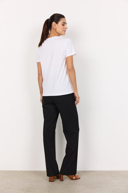 Basic Cotton Short Sleeve V-Neck Top. Style SOYA25690
