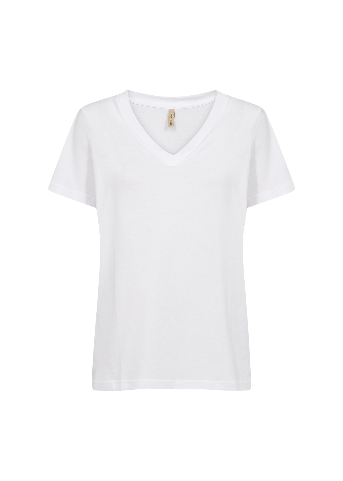 Basic Cotton Short Sleeve V-Neck Top. Style SOYA25690
