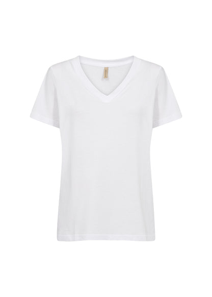Basic Cotton Short Sleeve V-Neck Top. Style SOYA25690