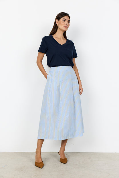 Basic Cotton Short Sleeve V-Neck Top. Style SOYA25690