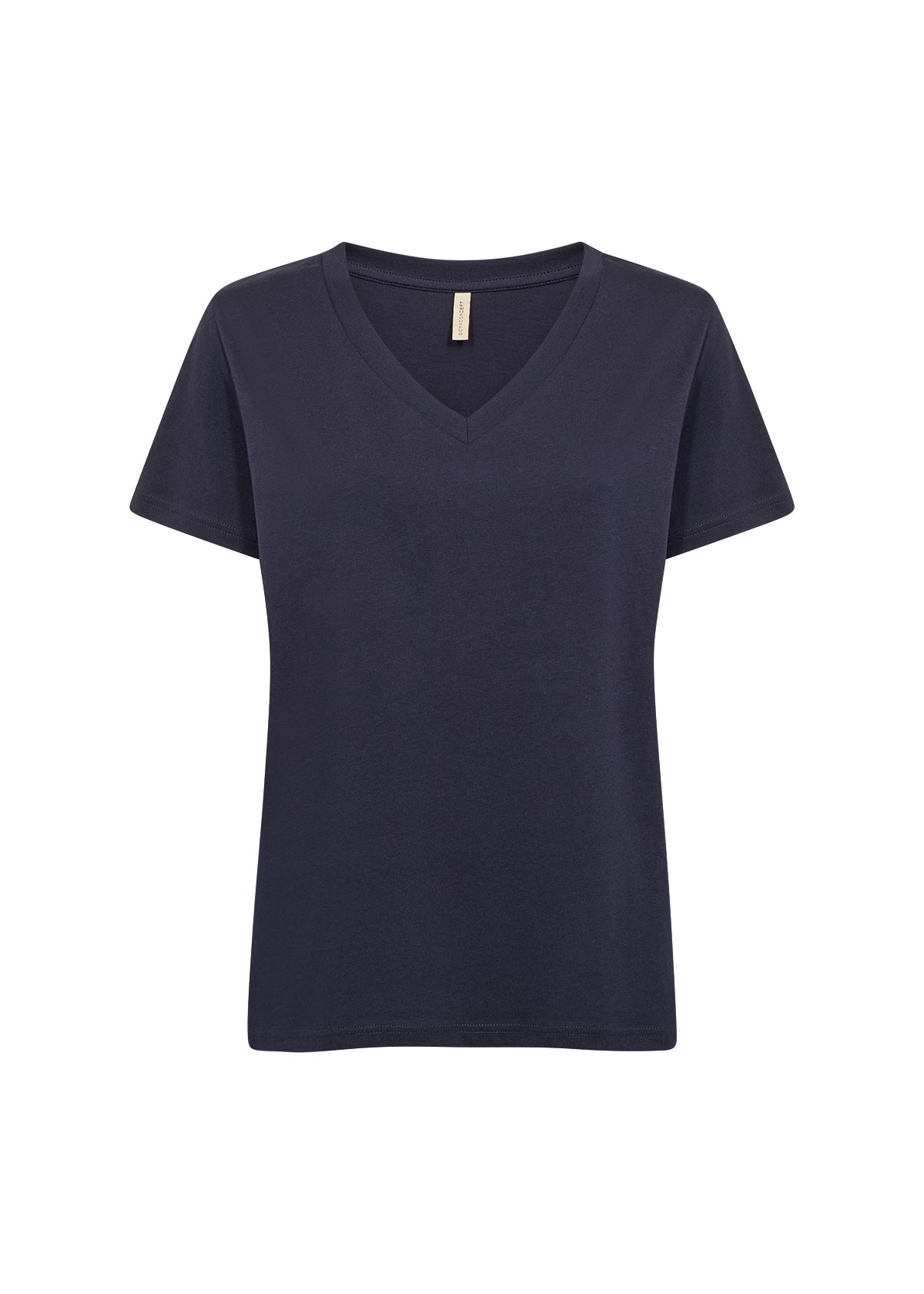 Basic Cotton Short Sleeve V-Neck Top. Style SOYA25690