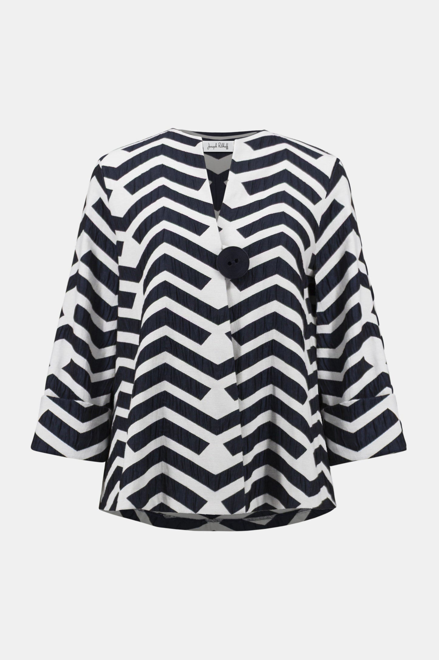 Geometric Jacquard Trapeze Jacket. Style JR261097