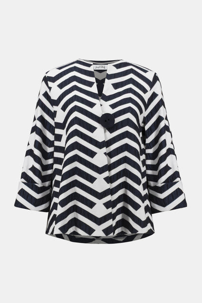 Geometric Jacquard Trapeze Jacket. Style JR261097