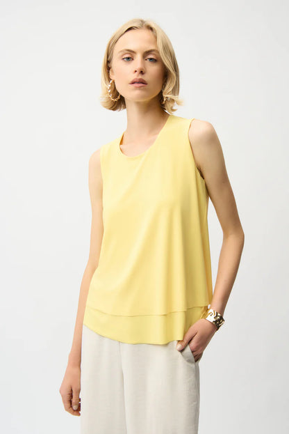 Layered Hem Round Neck Sleeveless Top. Style JR261189