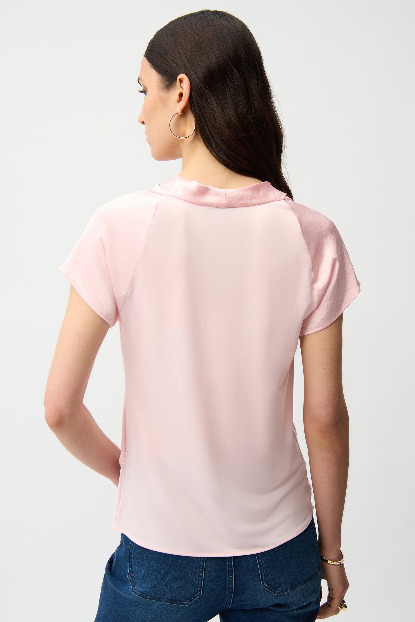 Recycled Satin Top With Cowl Neckline. Style JR261195