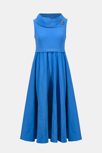 Silky Knit And Memory Fit and Flare Shawl Collar Dress. Style JR261274