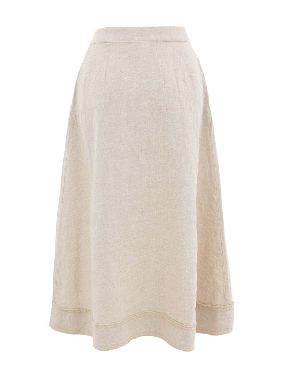 Button Front Linen Lightweight Midi Skirt. Style DOLC26131