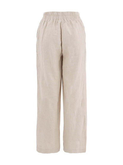 Pull-On Lightweight Linen Straight Leg Pant. Style DOLC26132