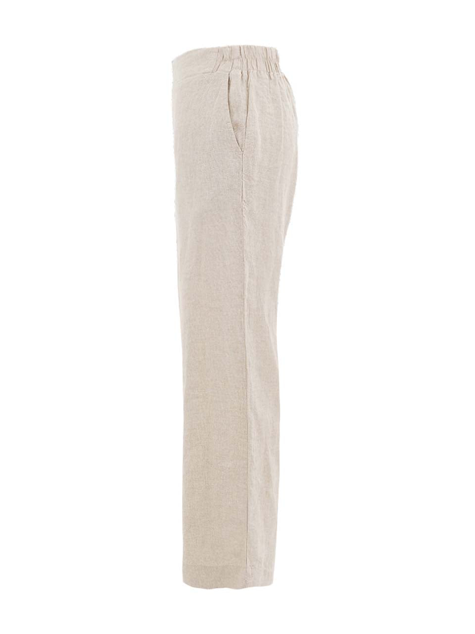 Pull-On Lightweight Linen Straight Leg Pant. Style DOLC26132