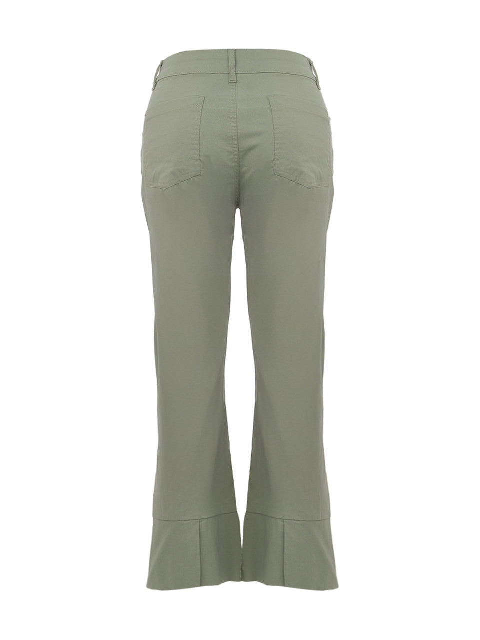 Solid Colour Ankle Length Slit Bottom Cuff Pants. Style DOLC26166