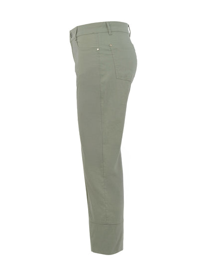 Solid Colour Ankle Length Slit Bottom Cuff Pants. Style DOLC26166