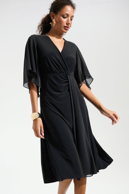 Fit & Flare Chiffon Sash Wrap Dress. Style JR261710
