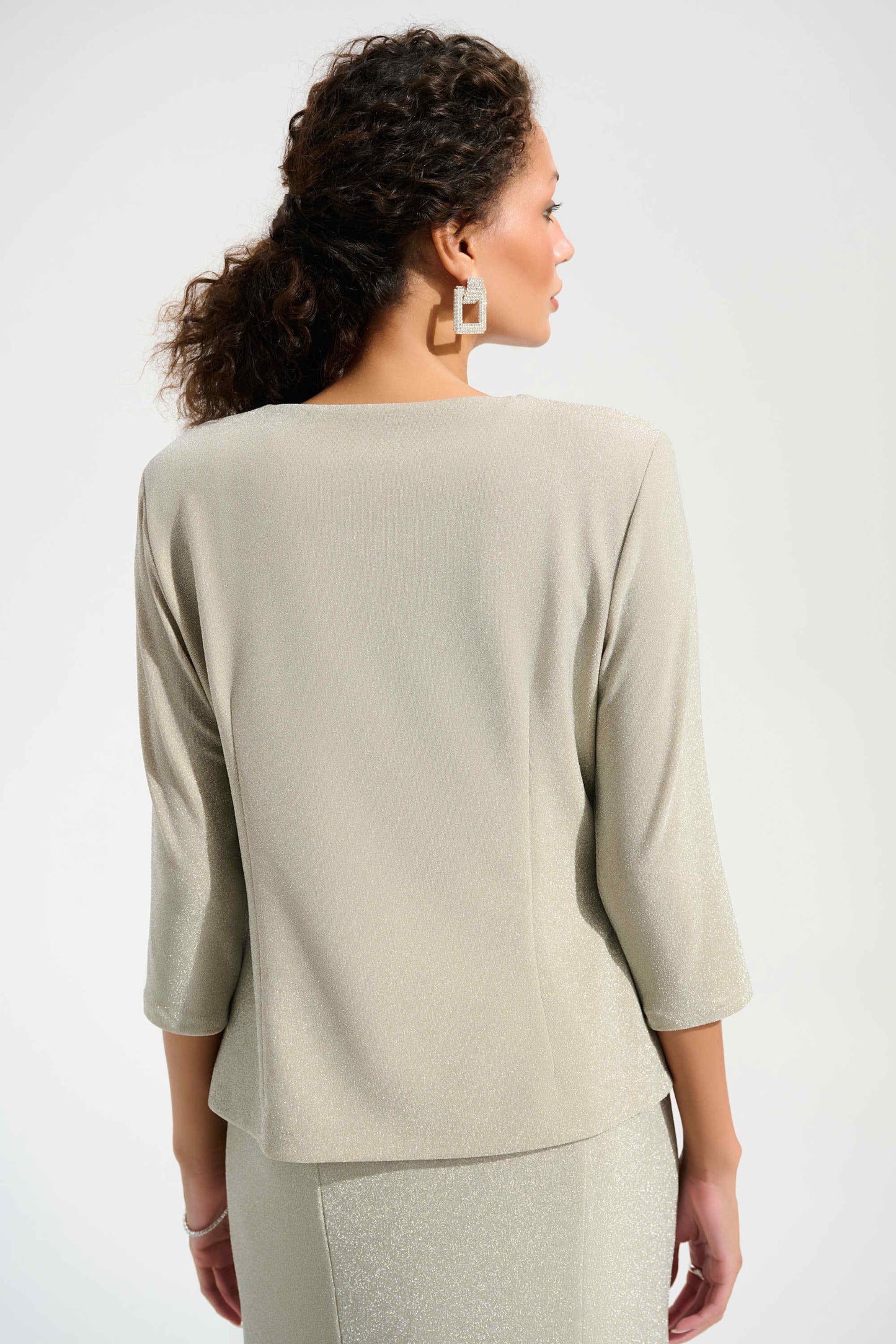 Sparkle Knit Fitted Jacket & Cami Set. Style JR261749