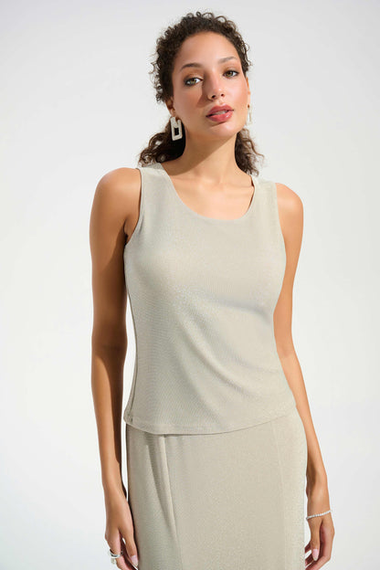 Sparkle Knit Fitted Jacket & Cami Set. Style JR261749