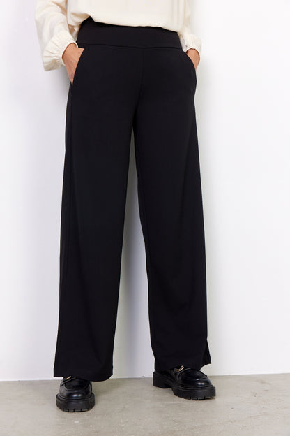 Black Wide Leg Pull-On Pant. Style SOYA4F26188
