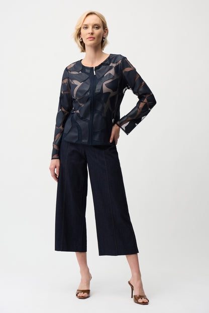 Laser Cut Leatherette Giraffe Print Fitted Jacket. Style JR261906