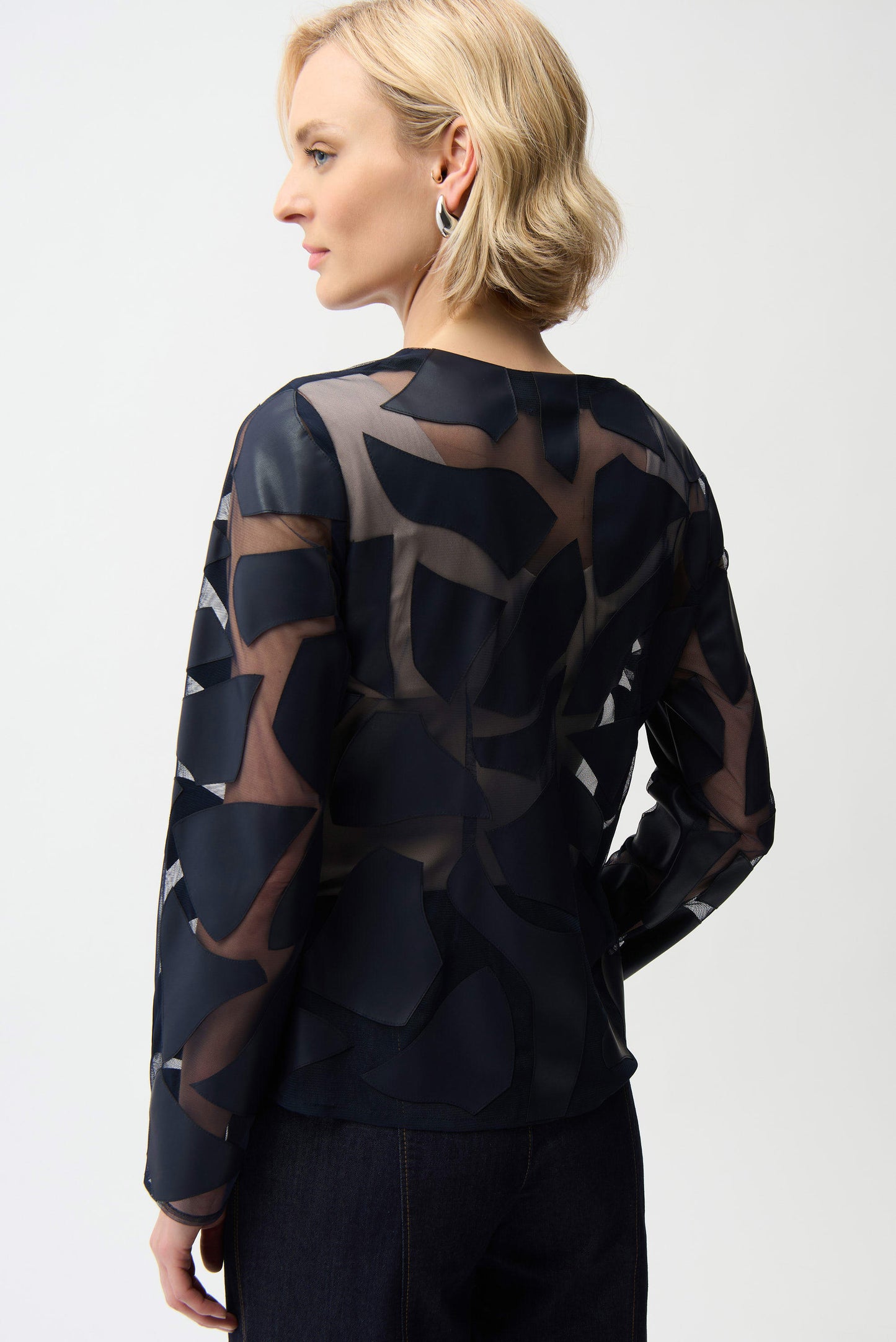 Laser Cut Leatherette Giraffe Print Fitted Jacket. Style JR261906