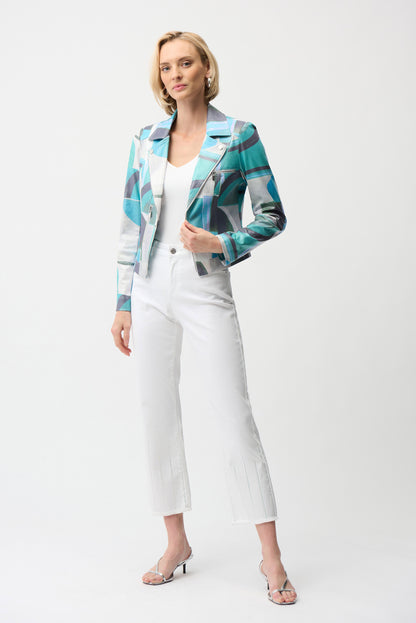 Foiled Faux Suede Geo Print Jacket. Style JR261911