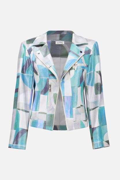 Foiled Faux Suede Geo Print Jacket. Style JR261911