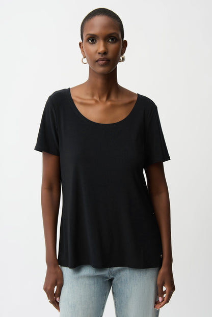 Fit & Flare Short Sleeve Scoop Neck Top. Style JR261940