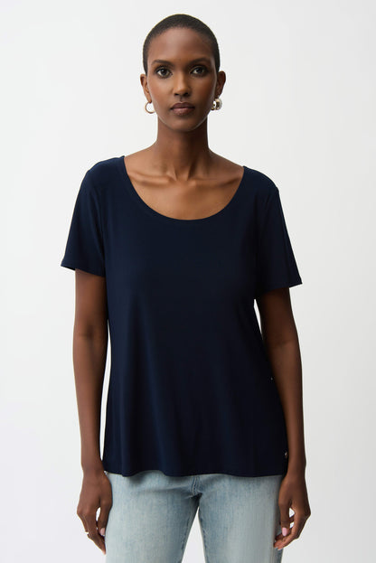 Fit & Flare Short Sleeve Scoop Neck Top. Style JR261940