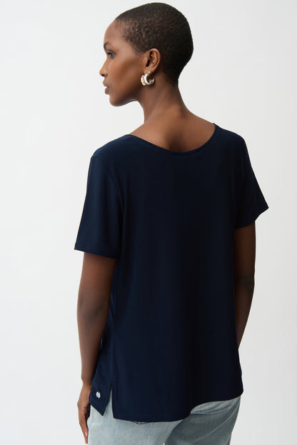 Fit & Flare Short Sleeve Scoop Neck Top. Style JR261940