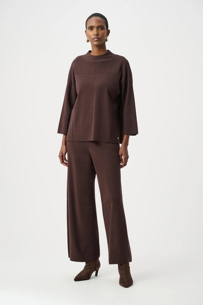 Brushed Viscose Straight Sweater Mock Neck. Style JR261981