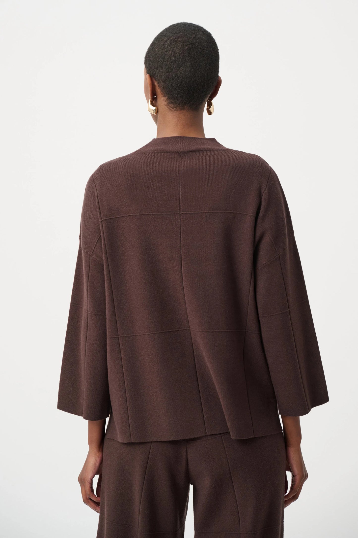 Brushed Viscose Straight Sweater Mock Neck. Style JR261981