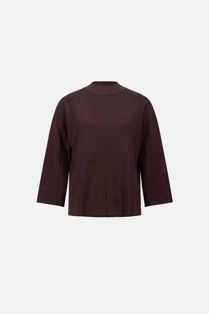 Brushed Viscose Straight Sweater Mock Neck. Style JR261981