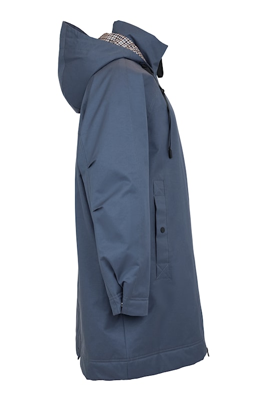 Removable Houndstooth Printed Hood Zip Front Jacket. Style FR562