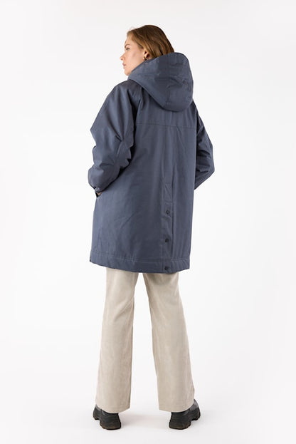 Removable Houndstooth Printed Hood Zip Front Jacket. Style FR562